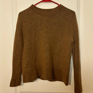 Banana Republic Aire Crewneck Camel Brown Wool Blend Sweater Size XL.